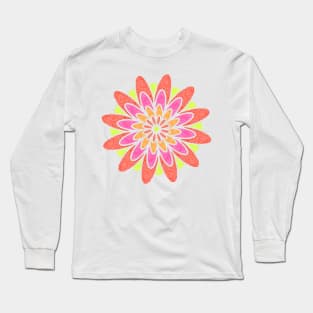 Colourful dotwork flower Long Sleeve T-Shirt